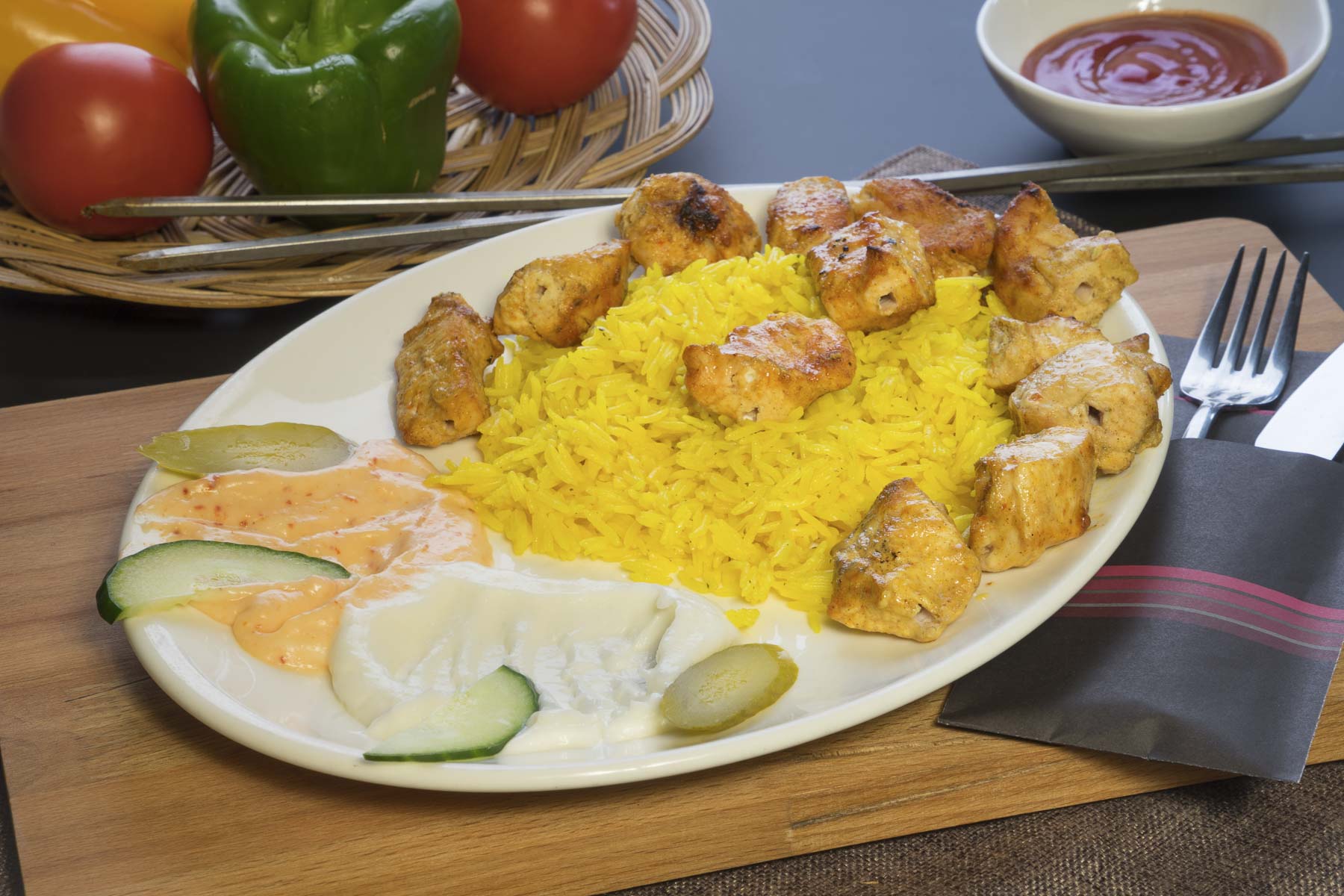9a. Hähnchen Shish – Teller